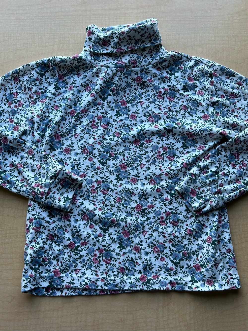 VTG 90s CornerStone Girls Floral Turtleneck Top - Size 12 Kidcore Ditsy Floral